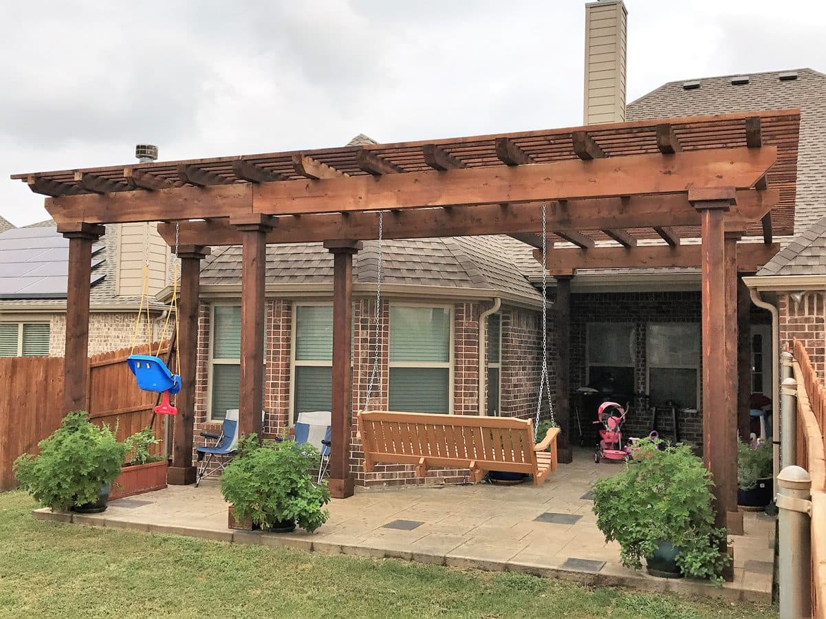 Premium pergola with swing built by Master Decker in London Ontario
