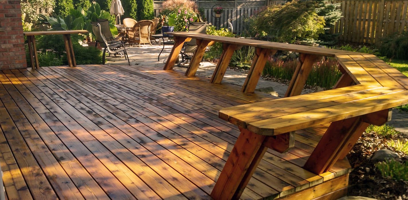 Stained cedar deck — Master Decker